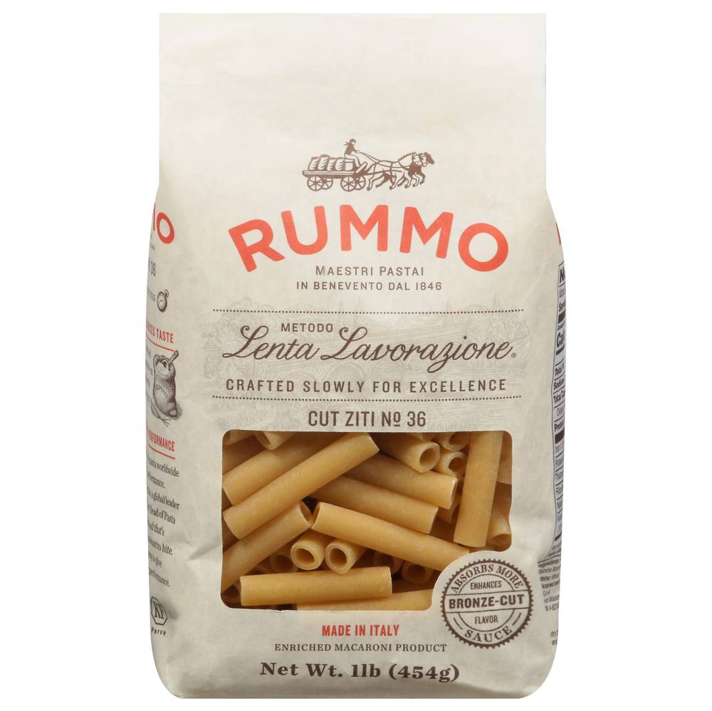 Rummo Imported Italian Pasta Cut Ziti, Wheat (1 lbs)