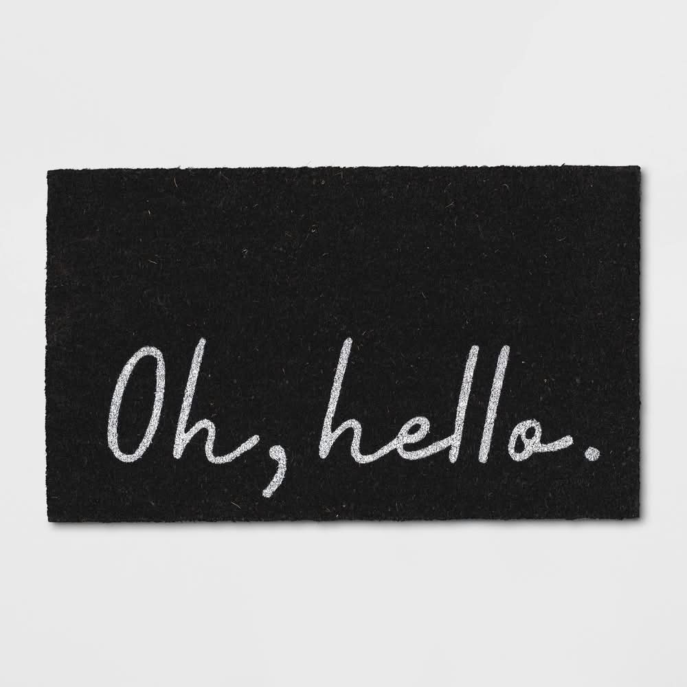Threshold Oh Hello Outdoor Welcome Doormat, 16 * 26, Black