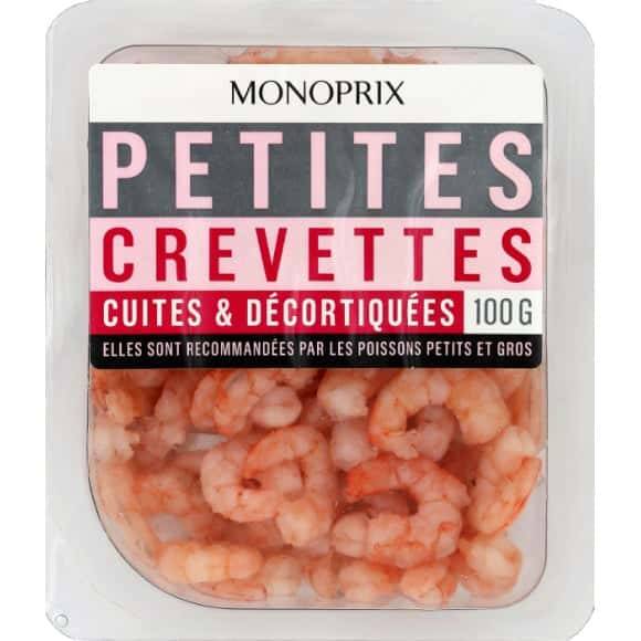 Monoprix Petites Crevettes Cuites & Décortiquées, Pêche Responsable Et Durable La Barquette De 100 G