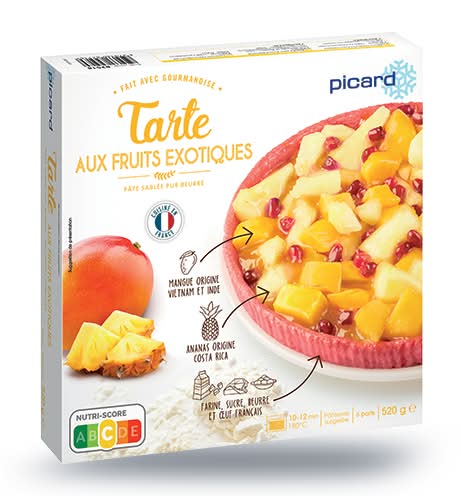 Tarte fruits exotiques, 6 parts