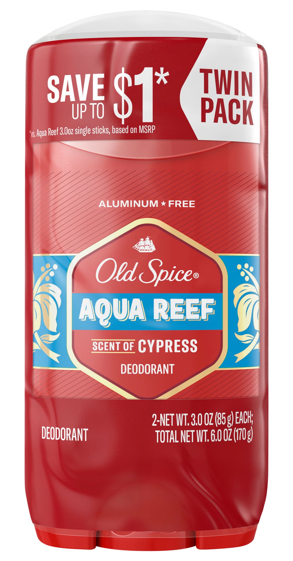 Old Spice Red Collection Aqua Reef Deodorant Twin pack (9.9 oz)