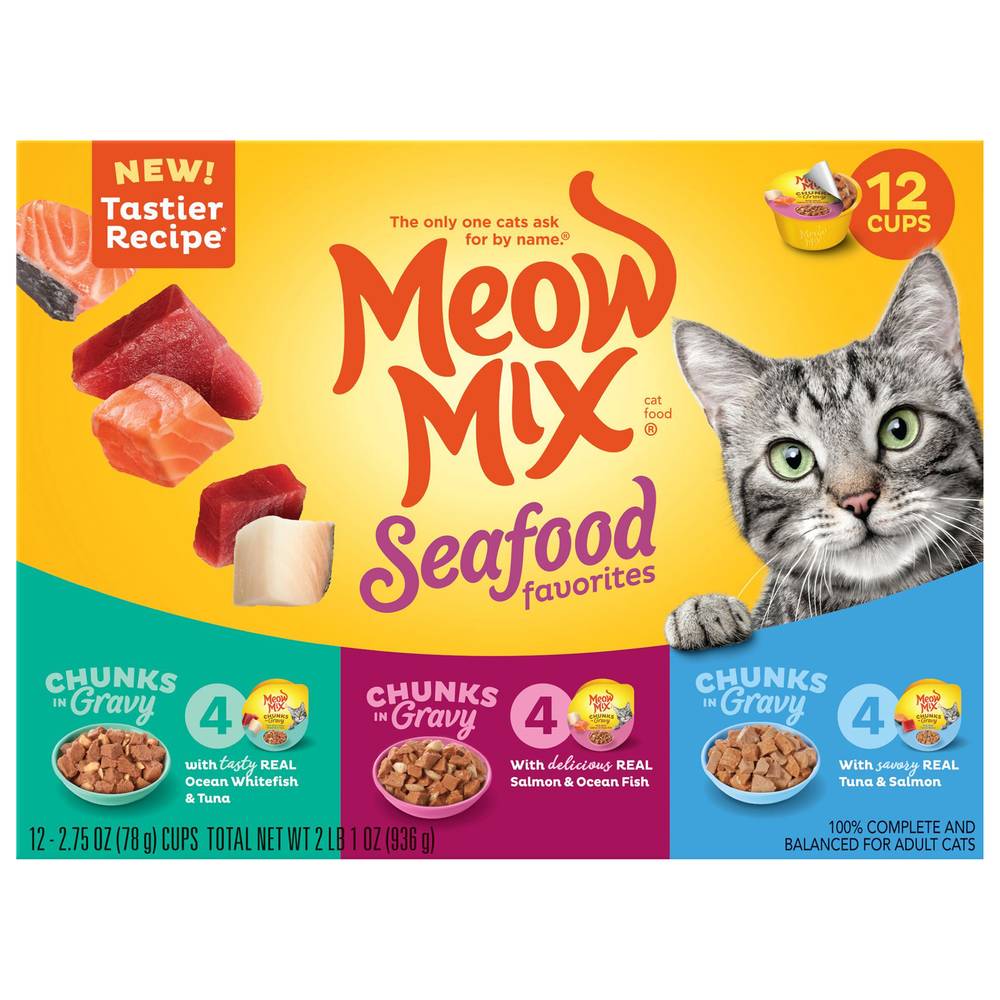 Meow Mix Seafood Favorites Adult Cat Food Variety pack (assorted)