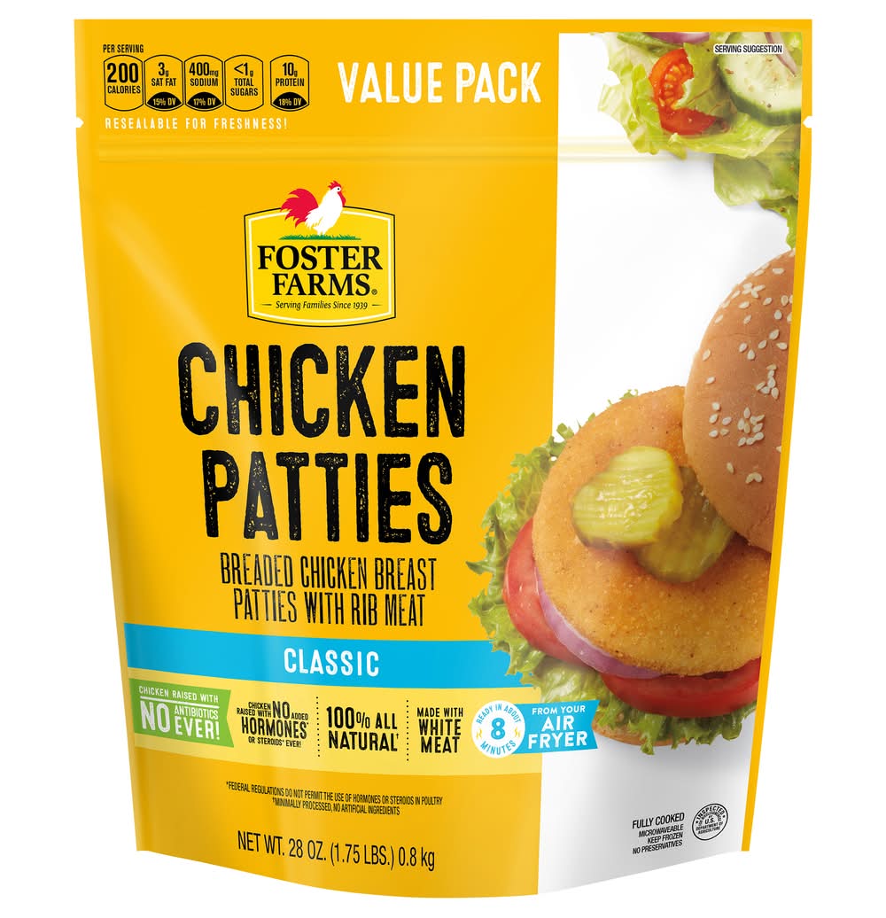 Foster Farms Classic Breaded Chicken Patties Value pack (28 oz)
