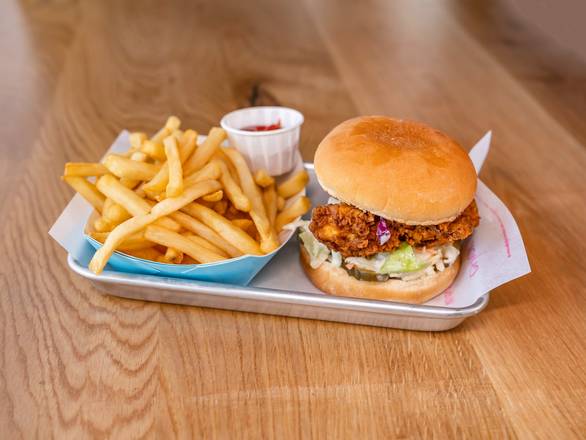 Fried Chicken Sand. + FRIES