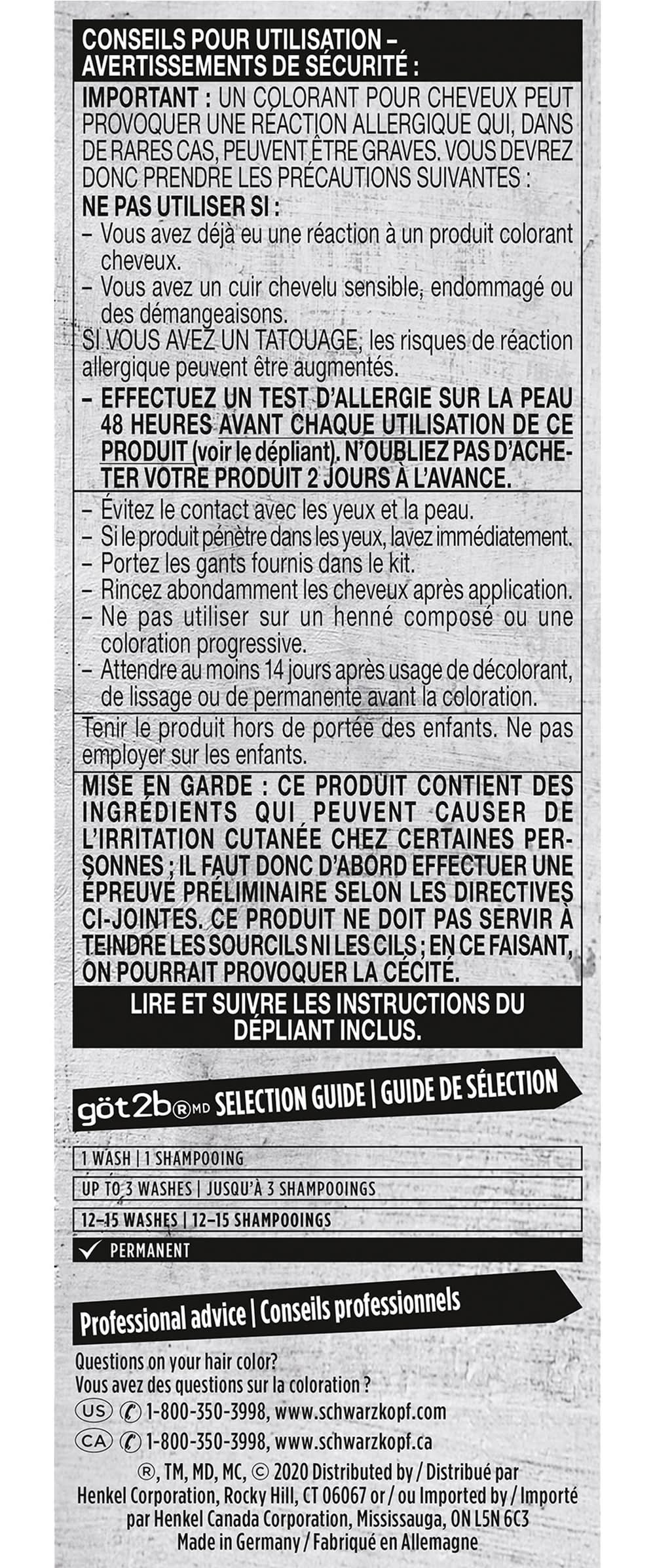 Schwarzkopf Got2b M66 Blue Charcoal Hair Color (7.2 oz)