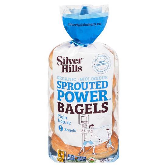 Silver Hills Sprouted Power Bagels Plain Organic 5 Bagels (400 g)