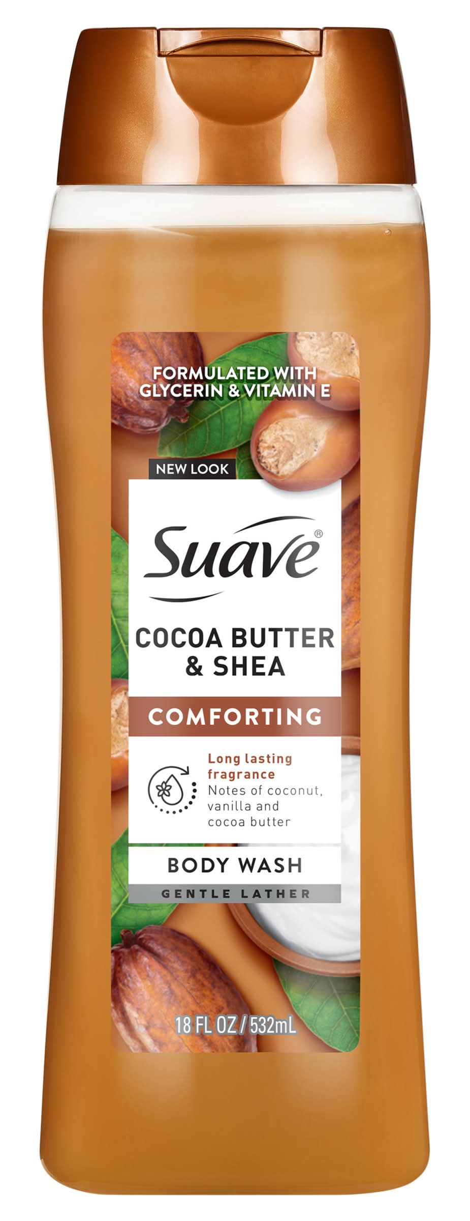 Suave Essentials Gentle Body Wash, Cocoa Butter Shea (18 fl oz)