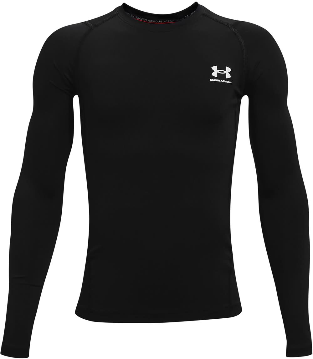 Under Armour Heatgear Boy's Long Sleeve Shirt, XL, Black-Pitch Gray