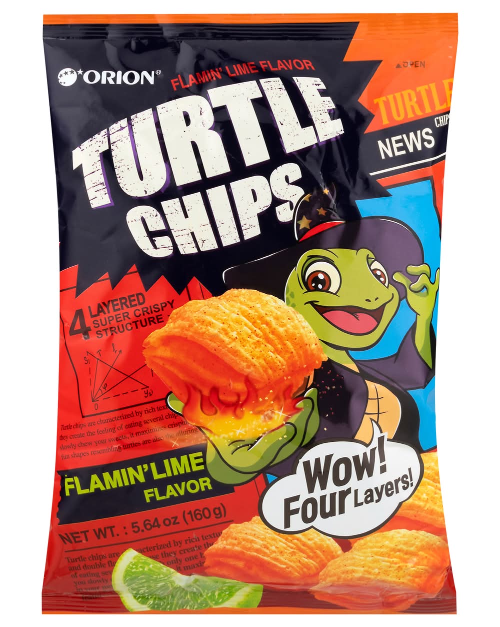 Orion Corn Turtle Chips, Flamin' Lime (5.64 oz)