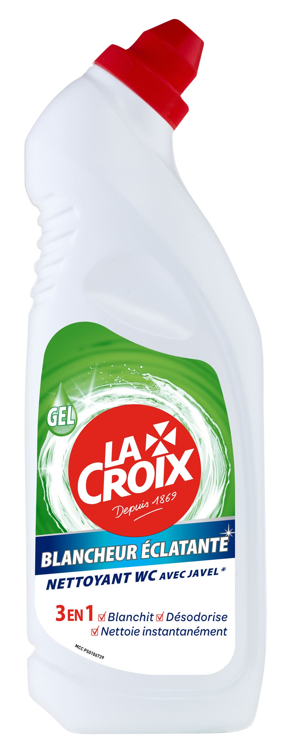 La Croix Blancheur éclatante nettoyant gel wc avec javel 3 en 1
