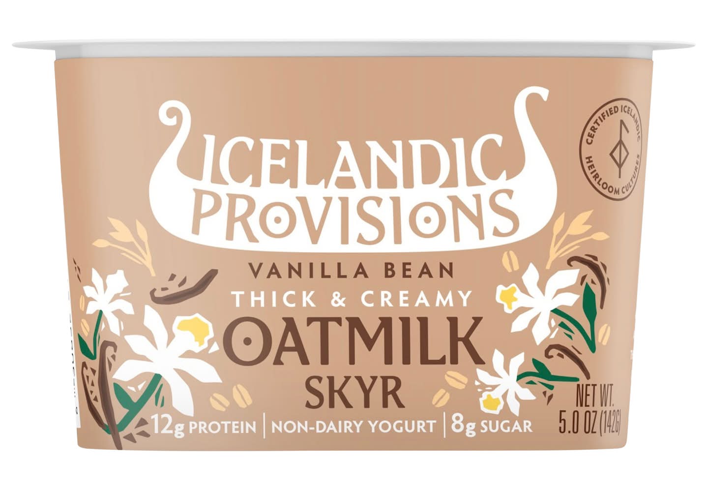 Icelandic Provisions Oatmilk Skyr Yogurt, Vanilla Bean (5 oz)
