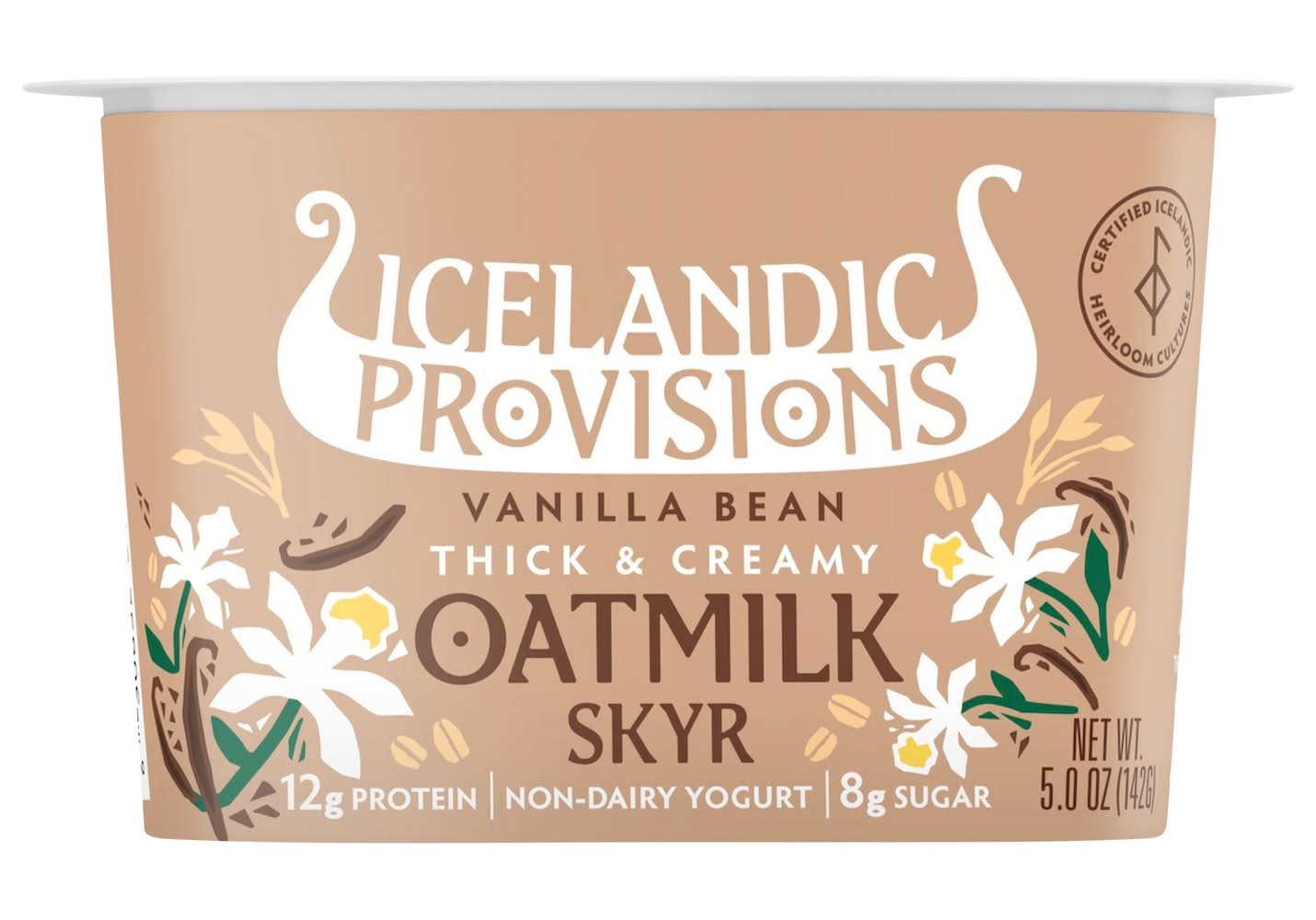 Icelandic Provisions Oatmilk Skyr Yogurt, Vanilla Bean (5 oz)