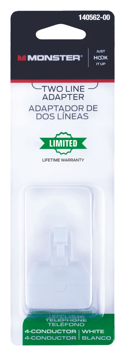 Monster Just Hook It Up 0 Ft. L White Two Line Duplex Adapter