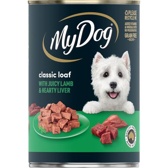 My Dog Tender Country Lamb & Liver Loaf Classics Wet Dog Food Can 400g