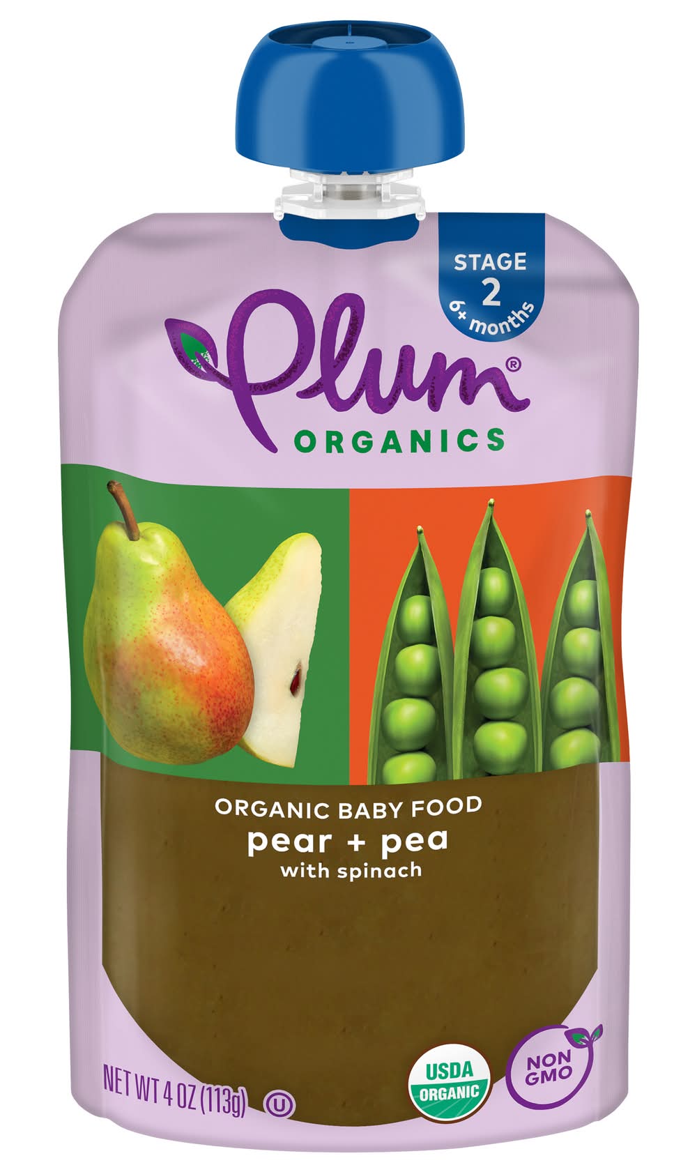 Plum Organics Pear Spinach & Pea Baby Food (4 oz)