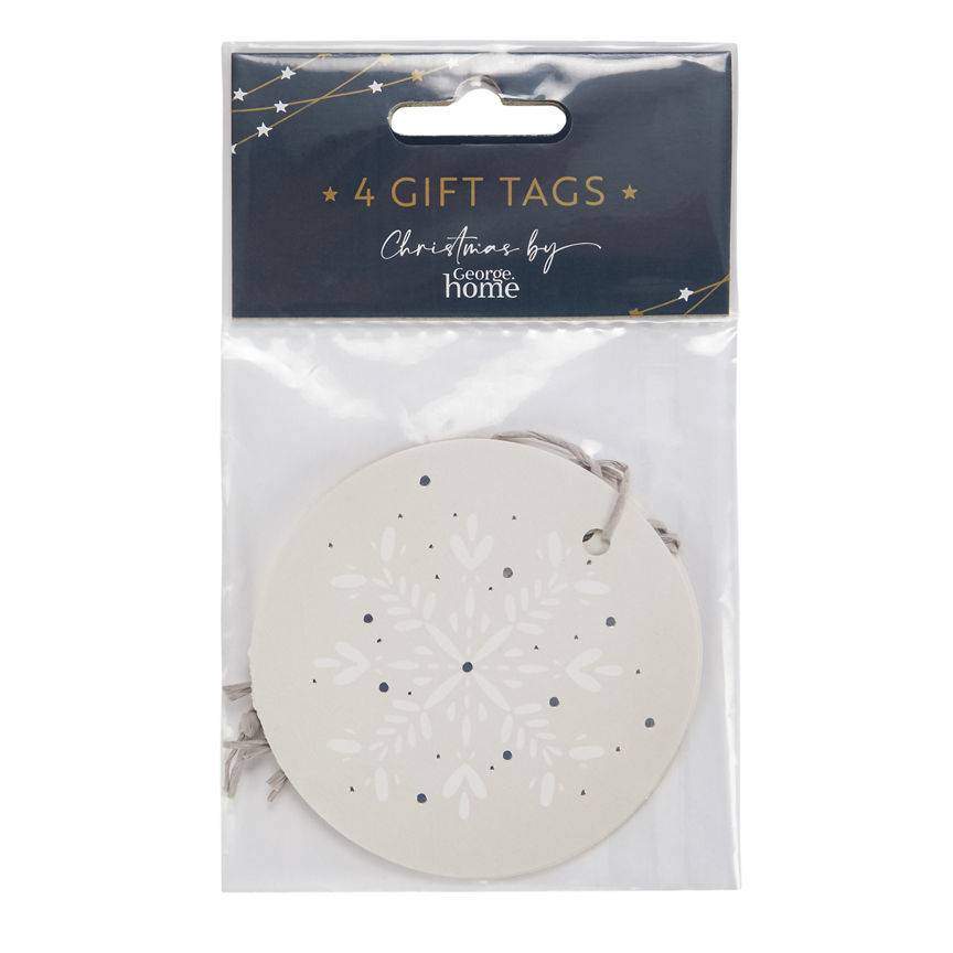 George Home White Snowflake Christmas Gift Tags (4 pack)