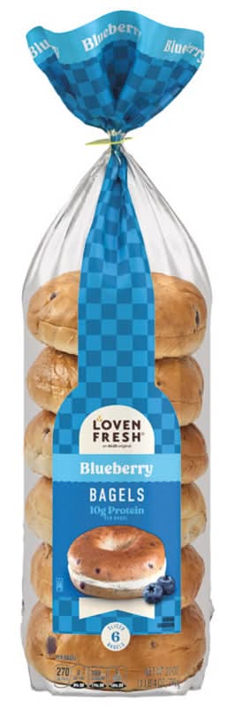 L'oven Fresh Pre-Sliced Bagels, Blueberry (20 oz, 6 ct)