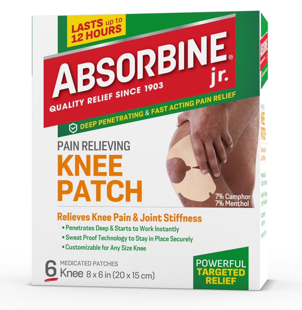 Absorbine Pain Relief Knee Patch, 8 in * 6 in (6 ct)