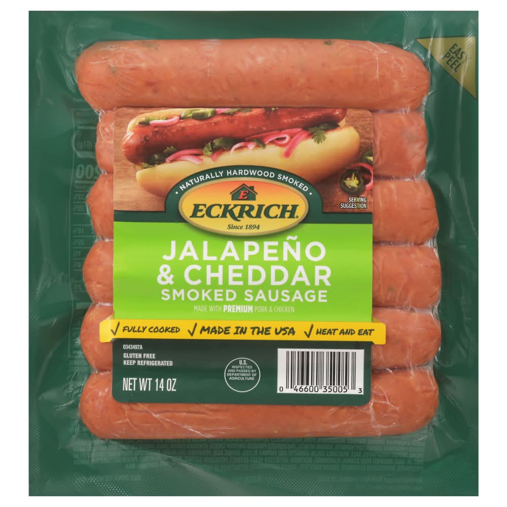 Eckrich Jalapeno & Cheddar Smoked Sausage (14 oz, 6 ct)