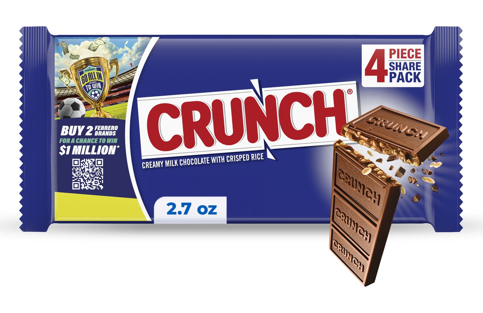Crunch Creamy Milk Chocolate With Crisped Rice (2.7 oz, 4 ct)