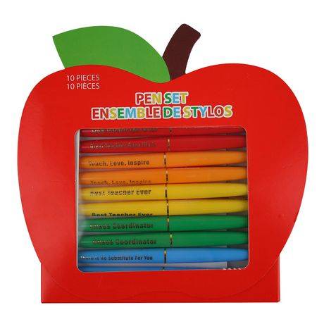 Graduation Multicolor Teacher Plastic Pen Set, 5.4 Inch, 10 Count, By Way To Celebrate