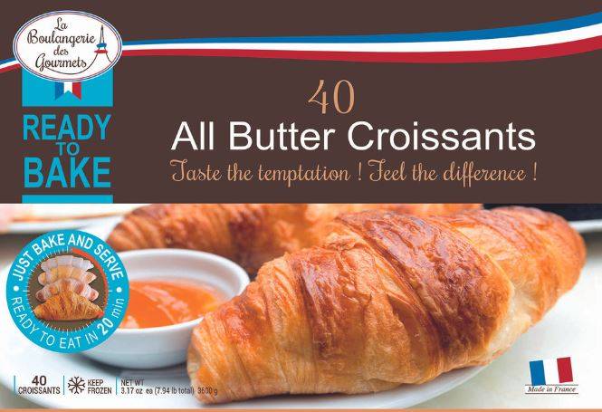 Frozen La Boulangerie des Gourmets - All Butter Croissants - 40 Ct (1X40|1 Unit per Case)