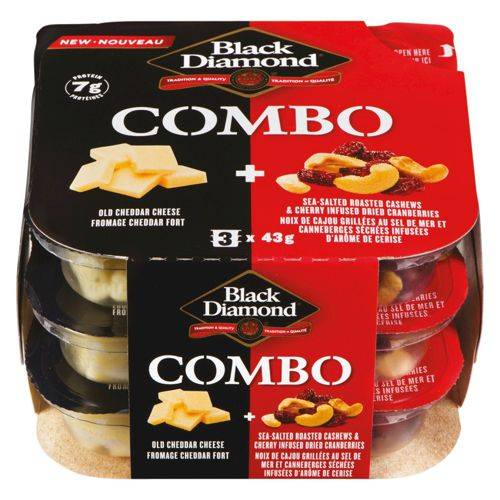 Black diamond fromage et noix combo cheddar blanc fort et noix (128 g) - combo old white cheese & nut (128 g)