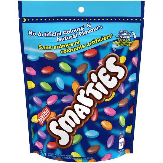 Sac refermable chocolat nestl smarties (130 g) - smarties candy coated milk chocolate resealable pouch (130 g)