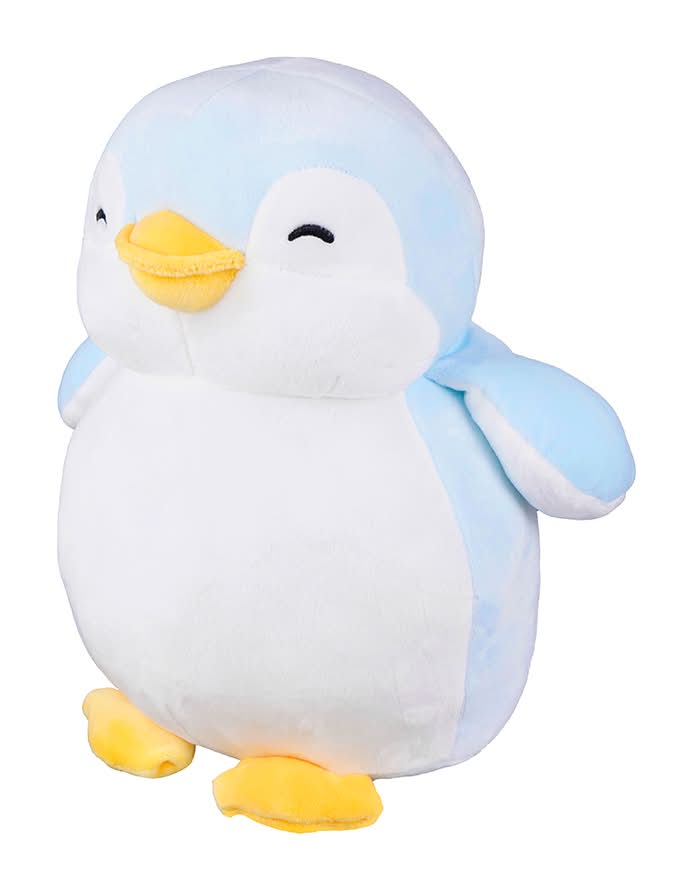 Miniso · Peluche pingüino redondo, azul, 24 cm