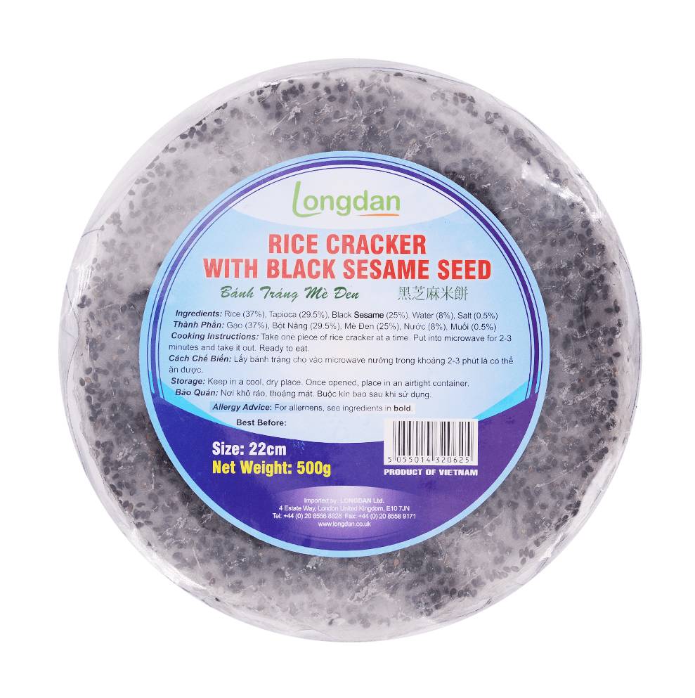 Longdan Rice Cracker With Black Sesame 22cm (500g)