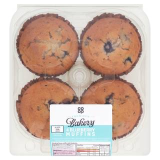 Co-op Bakery 4 Blueberry Muffins