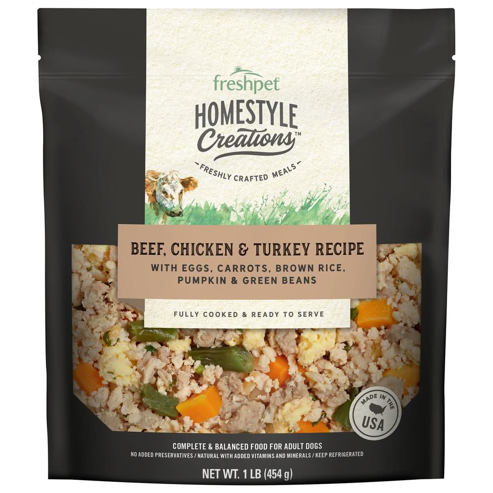 Freshpet® Homestyle Creations All Life Stage Dog Food - Fresh, Beef, Chicken & Turkey (Flavor: Beef, Chicken & Turkey, Size: 1 Lb)
