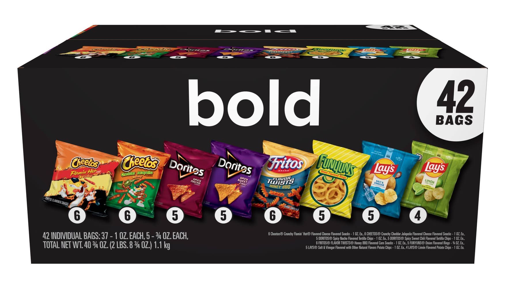 Frito-Lay Variety Pack Bold Mix - 42ct