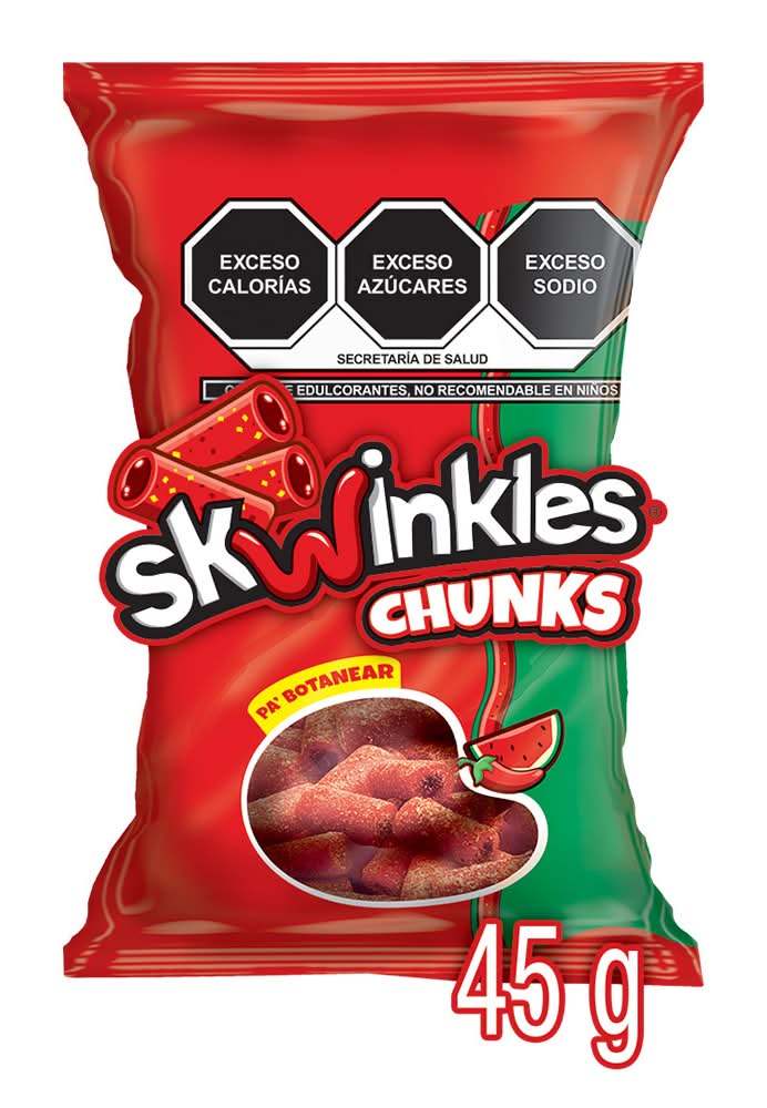 Skwinkles · Chunks dulce enchilado con relleno, sandía-chamoy (45 g)