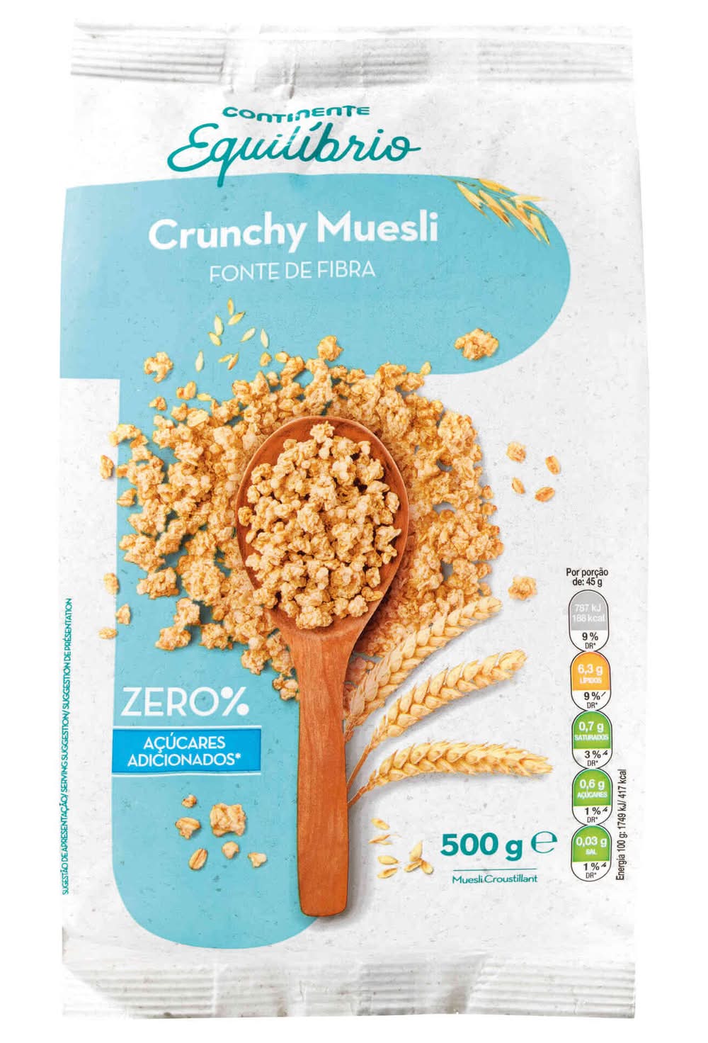 Muesli Crunchy Continente Equilíbrio (emb. 500 gr)