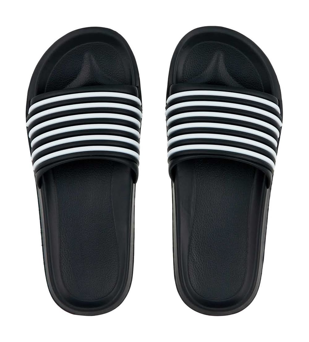 Summer Men?S Black Striped Eva Slide Sandals