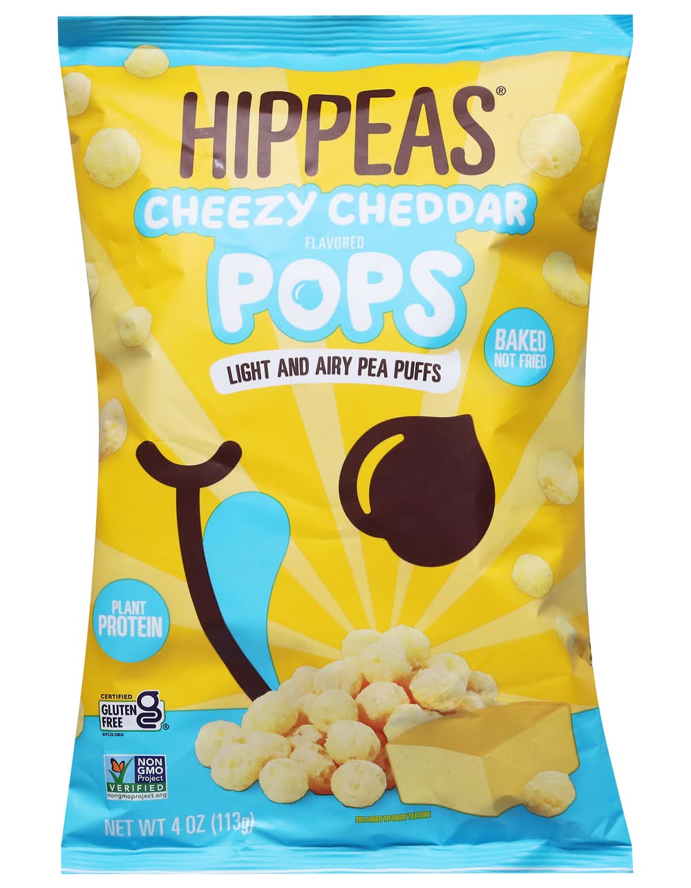 Hippeas Pops Puffs Snacks, Cheezy Cheddar (4 oz)