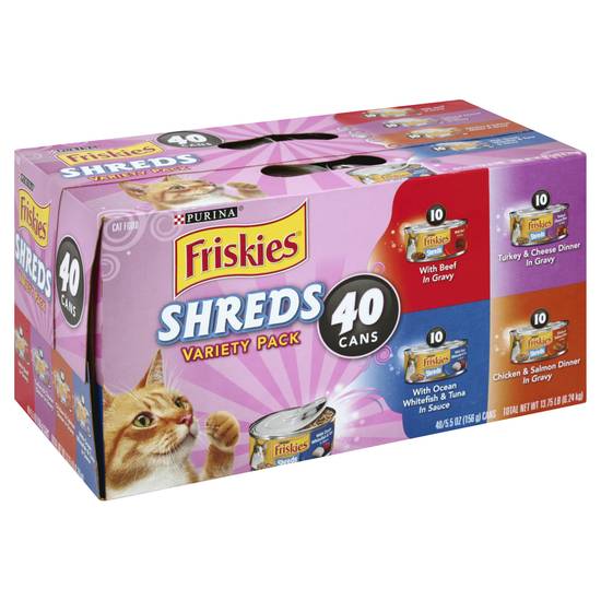 Friskies Shreds Cat Food Variety pack (40 x 5.5 oz)