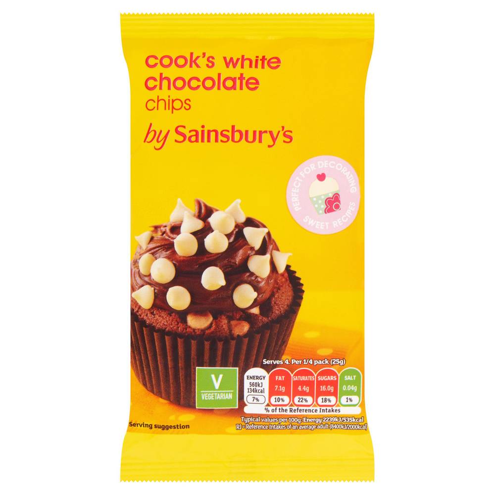 Sainsbury's White Chocolate Chips 100g