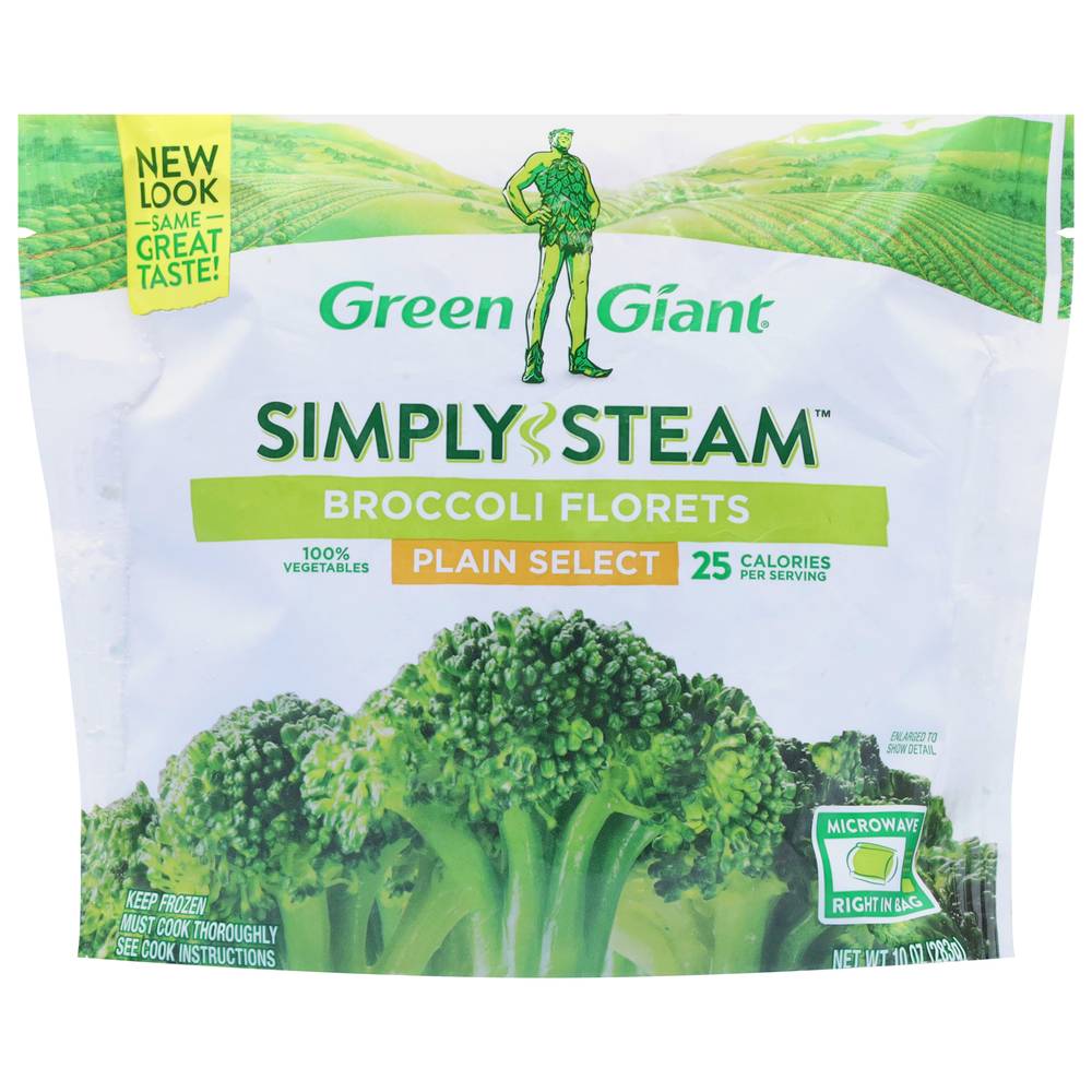 Green Giant Simply Steam Broccoli Florets Plain Select Frozen Vegetables (10 oz)