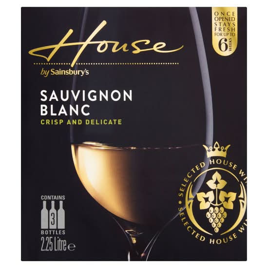 Sainsbury's House Sauvignon Blanc Crisp & Delicate Wine (3 x 2.25L)