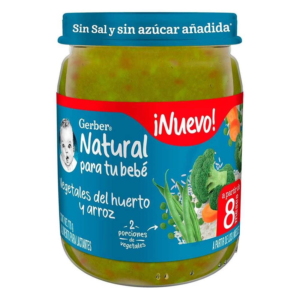 Gerber · Papilla de vegetales del huerto y arroz (170 g)