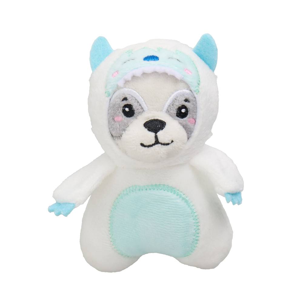 Merry & Bright Yeti/Raccoon Costume Critter Dog Toy, White