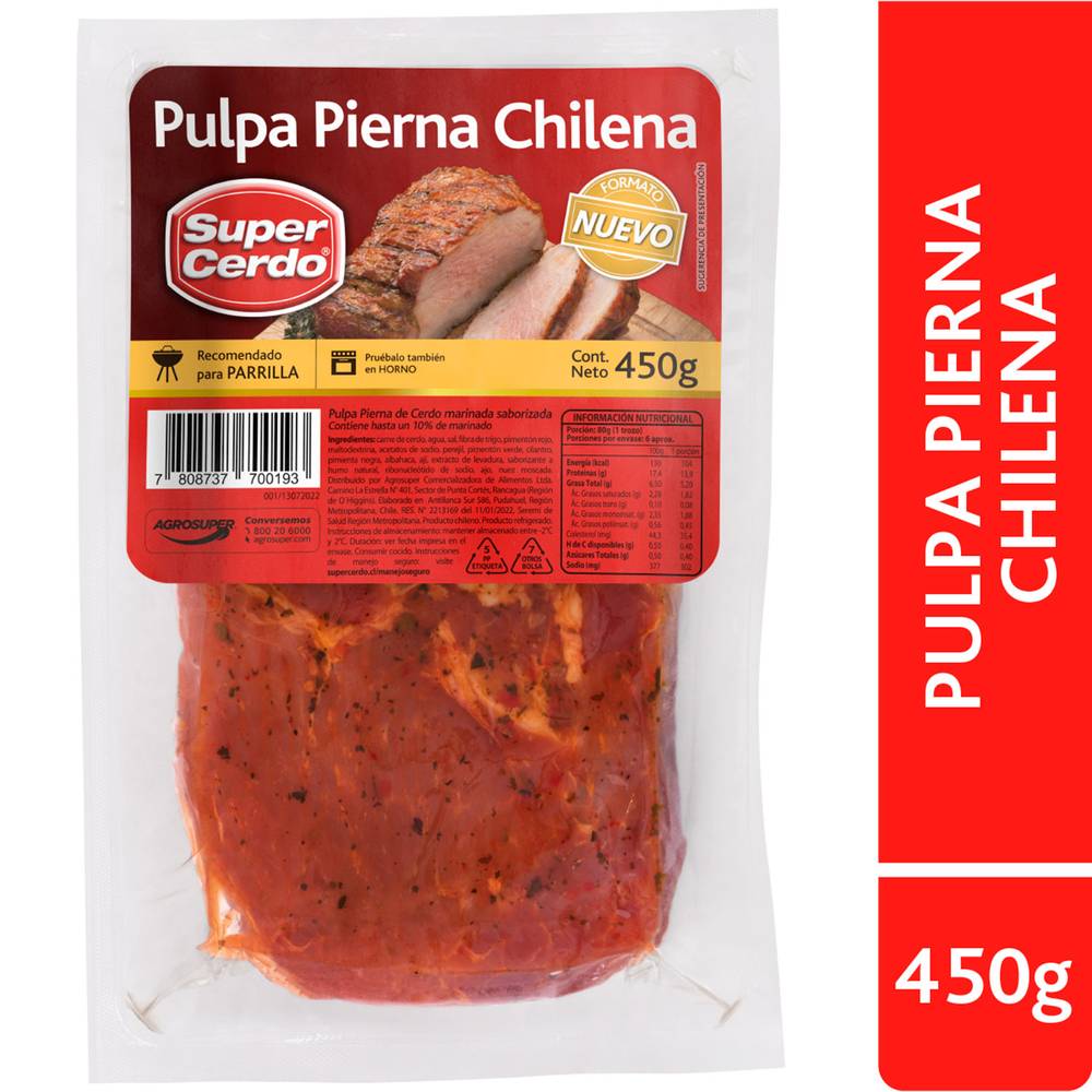 Súper cerdo pulpa pierna chilena (450 g)