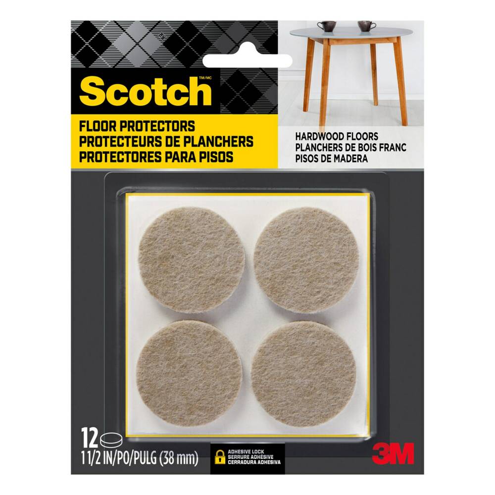 Scotch Felt Pads (12 ct) (1.5"/beige)