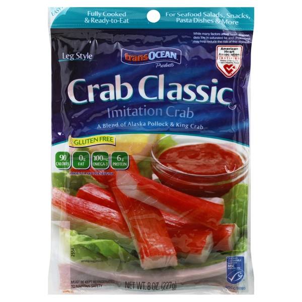 Transocean Crab Classic Leg Style Imitation Crab (8 oz)