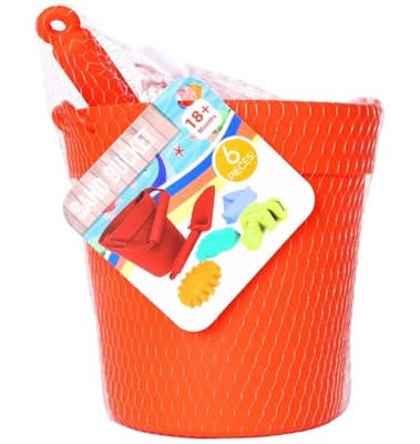 Sunny Days Sand Bucket Set, Red (6 ct)