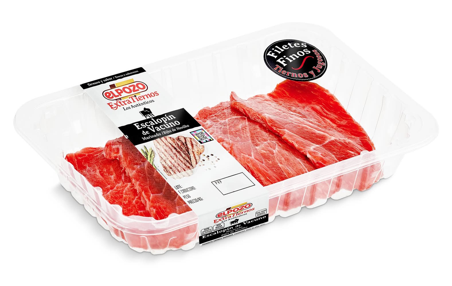 Escalopín De Vacuno Extratierno ElPozo Extratiernos Bandeja 350 G Aprox.