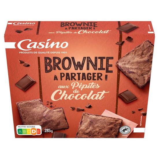 Casino Brownie - Chocolat pépites de chocolat - Gouter enfant - 285g