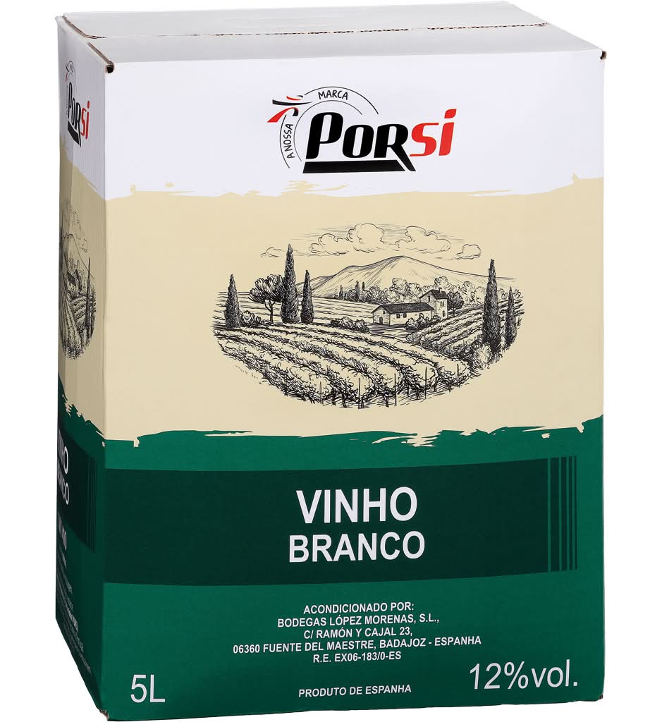 PorSi - Vinho branco, bag-in-box de 5 litros